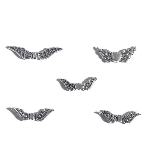 20pcs of mixed size angel wings alloy jewelry accessories and parts plating ancient silver DIY jewelry accessories jewelry