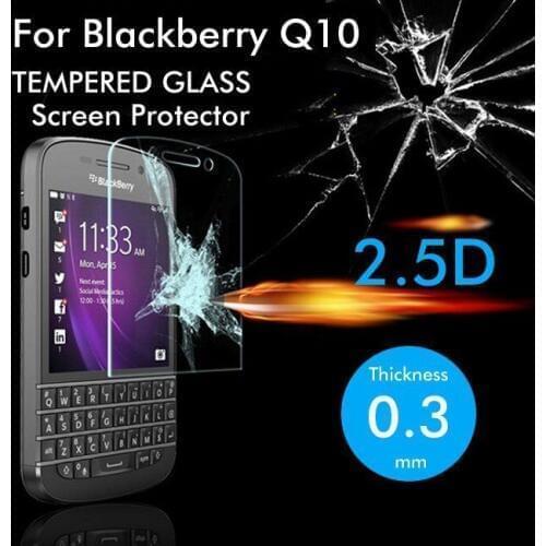 2015 new 2.5D 0.3mm HD Clear Tempered Glass Screen Protector Protective film for Blackberry Q10 guard pelicula de vidro ecran