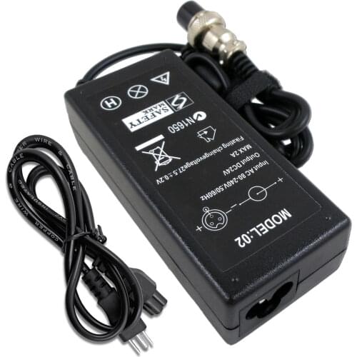 24V 2A Electric Scooter Battery Charger Female 3-Pin Inline For RAZOR E100 E200 E300 E125 E150 E500 AC 80-240V, 50-60Hz