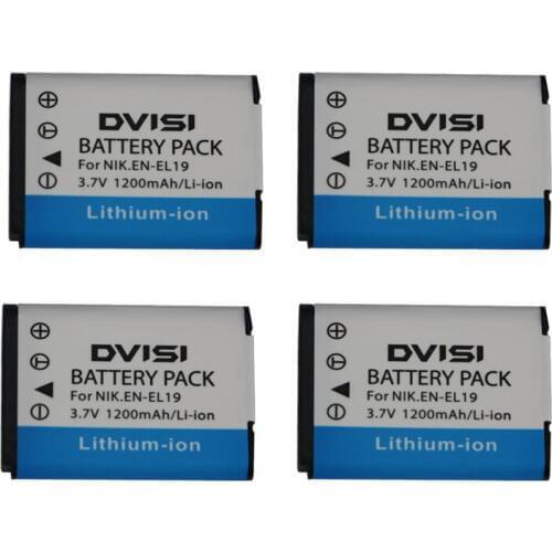 4Pcs/lot EN-EL19 ENEL19 Rechargeable Battery for Nikon Coolpix S3100 S3200 S3300 S4100 S4200 S4300 S4400 S5200 S6400 S6500