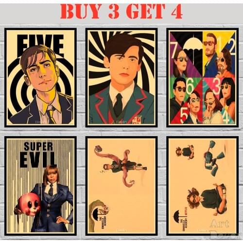44 Designs Tv Show The Umbrella Academy Kraft paper Poster HomeDecal Painting Wall Sticker 42X30cm