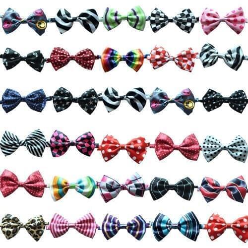 50pc/lot New Handmade Adjustable Pet Dog Bow Ties Pet Dog Neckties for Dog Pet Accessories Party Dog Bowties 30 Pattern