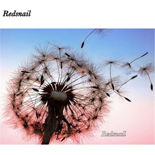 5D Full Square Round Drill DIY Diamond Embroidery Dandelion Plants Painting Rhinestone Pictures Mosaic Decor Handmade Gift EE198