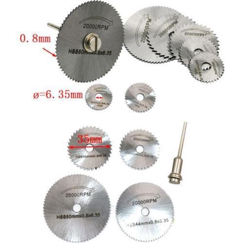 7Pcs HSS Rotary Circular Saw Blades Tool Cutting Discs 3.2mm Mandrel Set microcircular saw JA55