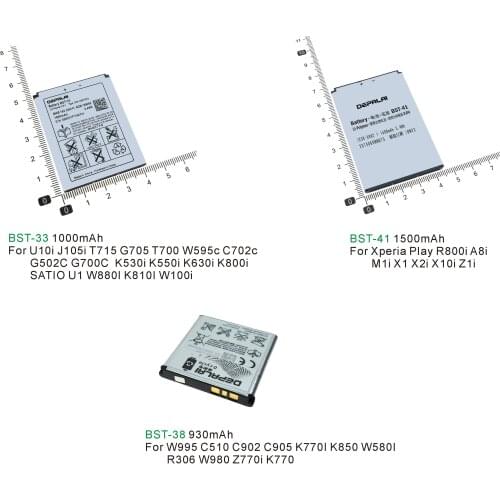 BST-33 BST-38 BST-41 Battery For Sony K800i K810 C702 C903 G900 K550i K630 T700 T715 W995 C510 C902 C905 K770 K850 R800 A8 M1 X1
