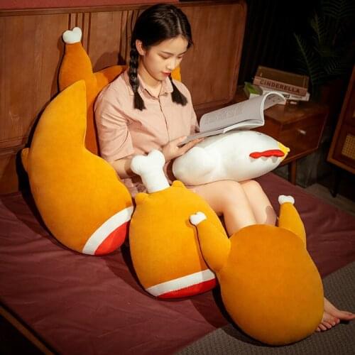 White Chicken Turkey Plush Pillow Cartoon Funny Drumstick Plushie Toys Stuffed Sleeping Body Cushion Kids Kawaii Dolls Gifts