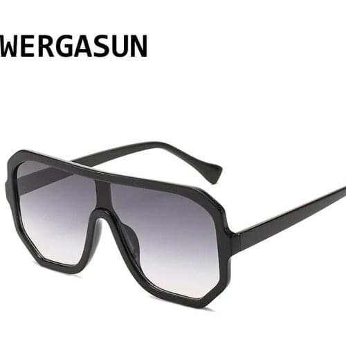 WERGASUN Oversized Square Sunglasses Women Luxury Colorful Sunglasses Women Designer Men Vintage Flat Top Eyewear UV400