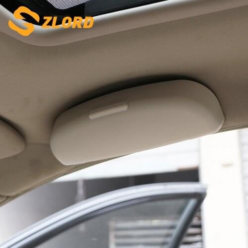 Zlord Car Sunglasses Sunglass Holder Box Case for Skoda Fabia Superb Rapid Yeti For BYD F3 F10 S6 G3 F0 F3R Glasses Case