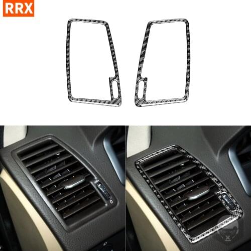 For Volvo XC90 2003-2014 Black Color Carbon Fiber Stickers Both Side Air Vent Outlet Frame Vent Trim Interiors Car Accessories