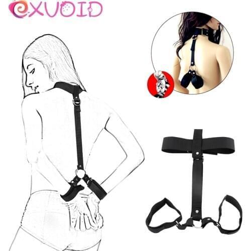 EXVOID Hens Party BDSM Bondage Sex Toy For Women Men Adult Game Slave Restraint Handcuff Fetish Neck Collar Hand Cuffs