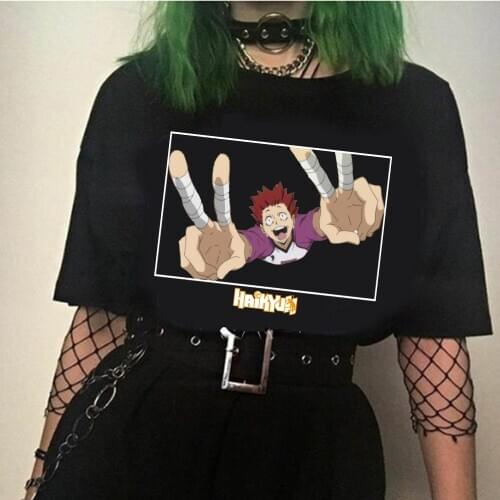 Japan Anime Haikyuu Short-sleeved Men and Women Summer Street Hip Hop T-shirt Style Lovers with Half Sleeves