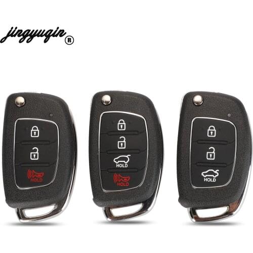 Jingyuqin For Mistra Hyundai Solaris ix35 ix45 Series 2 Verna 20pcs/lot 3/4 Buttons Flip Folding Remote Key Shell Fob Key Case