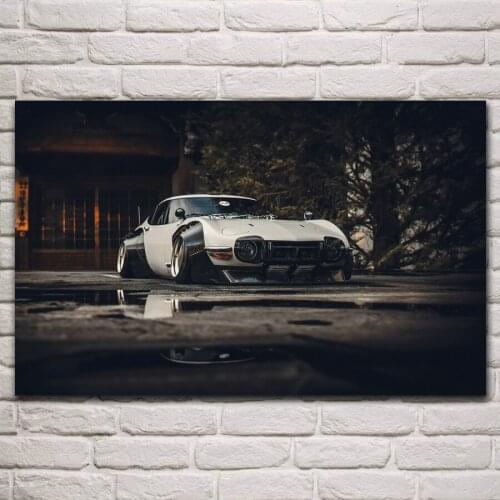 Beautiful modified supercar white sport car artwork living room home wall art decor print canvas fabric poster KP697