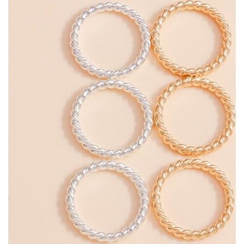 20pcs/lot 20*20mm Gold Silver Color Twisted Circle Round Charms Pendants for DIY Bracelets Necklaces Making Jewelry Accessories