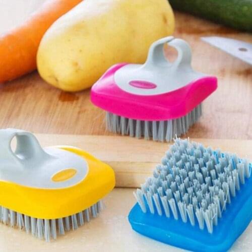Kworld 2Pcs Vegetable Cleaning Brush Plastic Decontamination Brush Kitchen Fruit Potato Mushroom Cleaning Tool (Random Color)