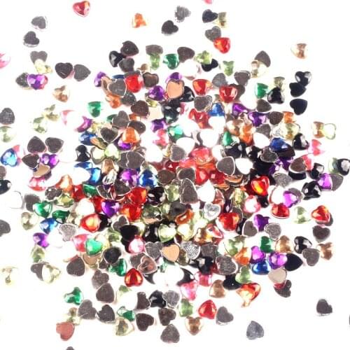 LF 1000Pcs Mixed Heart Acrylic Decoration Flatback Cabochon Embellishment For Crafts Scrapbooking Diy Versiering Accessories