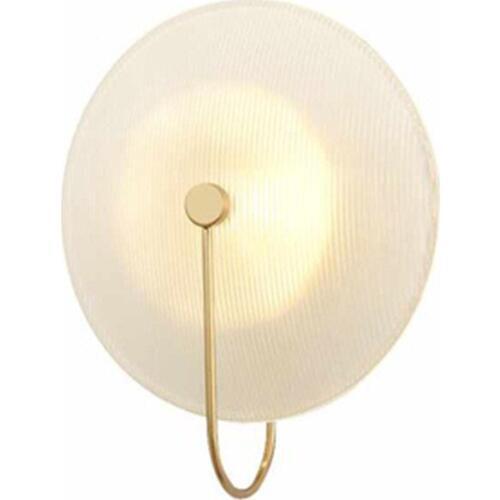 The New LED Wall Light Modern Creative Iron Art Glass Living Room Wall Lamp Art Bedside Bedroom Gold/Black G4 AC90-260V Round