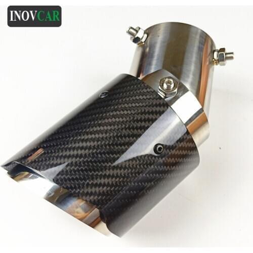 One Piece Top Quality Stainless Steel Car Exhaust Tail Pipe For A-krapovic Glossy Carbon Exhaust Tips