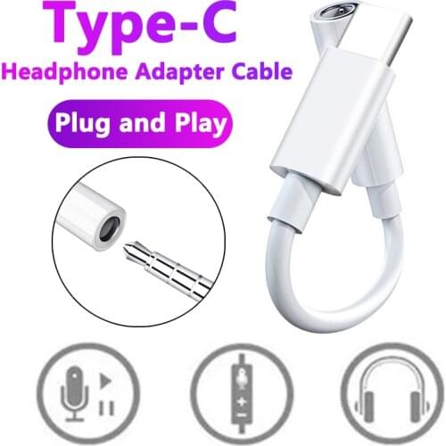 Type C to 3.5mm Adapter AUX Cable Headphone Jack Adapter Audio Converter For Macbook Huawei P40 Xiaomi Samsung S20 Accessroies
