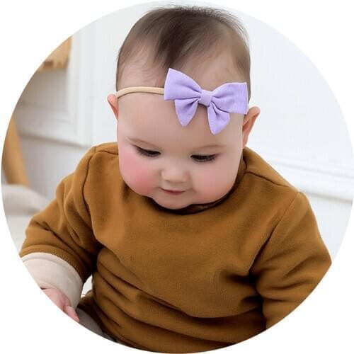 4pcs/lot Bows Headband For Children Handmade Newborn Nylon Headband Baby Elastic bands Hair bands Set Baby Girl Hair Accessories