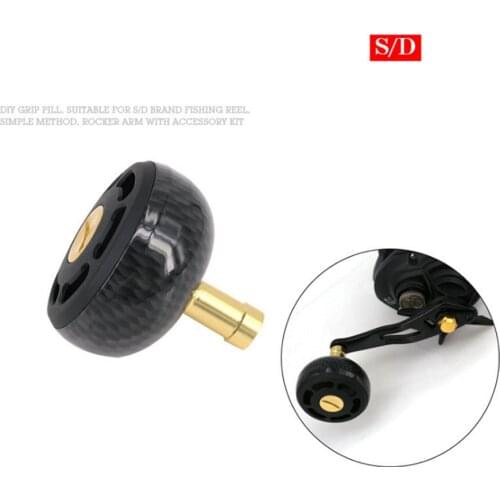 Fishing Reel Carbon Handle Knob Dia 43mm Japan Quality Rocker Knob for Spinning Bait Casting Modification Parts