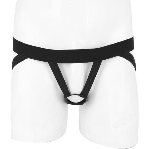 Men Sexy Lingerie Low Waist Panties Back Open Crotch Jockstrap G-strings and Thong Mini Briefs Underwear with Metal Penis O-ring