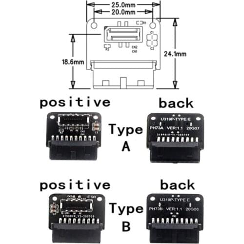 USB 3.1 Front Panel Socket- Type-E to USB 3.0 20Pin Header Extension Adapter for Motherboard AXFY