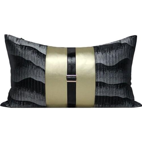 Jacquard Cotton Printed Cushion Cover Home Decorative Pillowcase Metal Simple Design Waist Pillows Home Decor