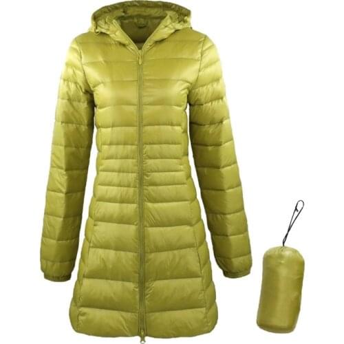 100% Ultra-light Plus Size Thin Down Jacket Women 2021 Autumn Winter Slim Hooded Warm White Duck Down Coat Women Outerwear