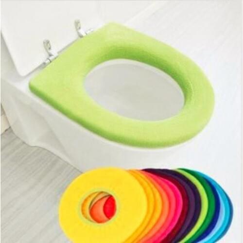 1pc Bathroom Toilet Seat with Handle Closestool Washable Soft Winter Warmer Mat Pad Cushion O-shape Toilet seat Bidet Covers