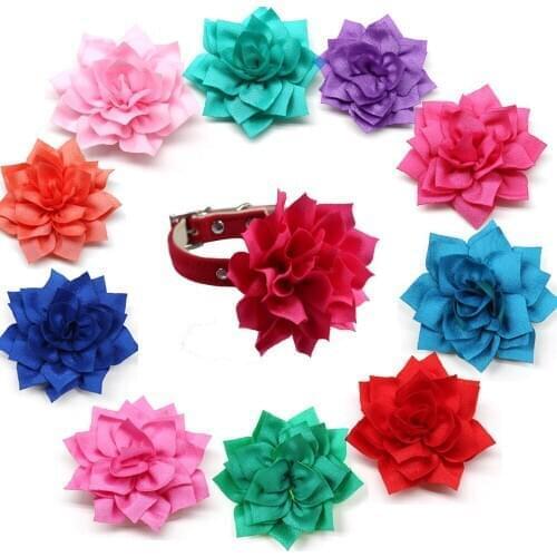 20pcs Fashion Pet Dog Cat Collar Flower Removable Charms For Dog Wedding Accessorry Pet Dog Grooming Bows Pet Supplies