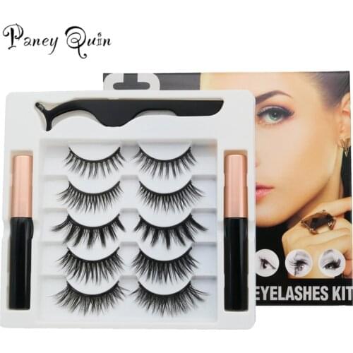 3/5 pairs of magnet eyelash makeup eyelashes magnetic eyelash eyeliner eyelash curler easy to wear thick false eyelashes gift