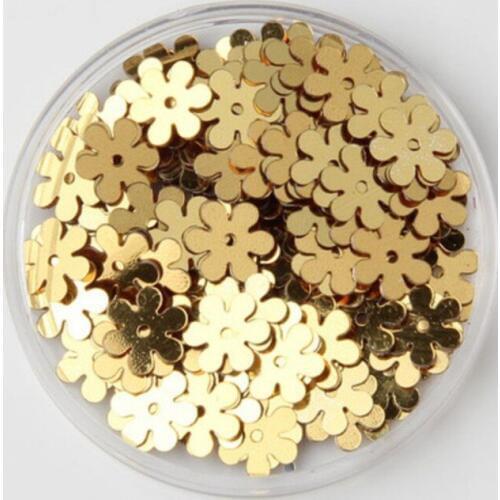 3000pcs/lot 9mm Flat Flower Centre Hole Loose Sequins Sewing Kids DIY Garment ,Wedding Craft,Accessories Gold