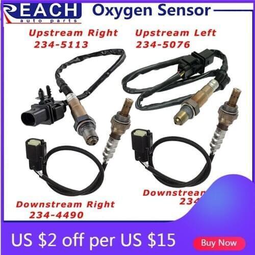 4pcs Up+Downstream O2 Oxygen Sensor For 2011-2014 Ford F-150 3.5L Turbocharged 234-5076 234-5113 234-4490