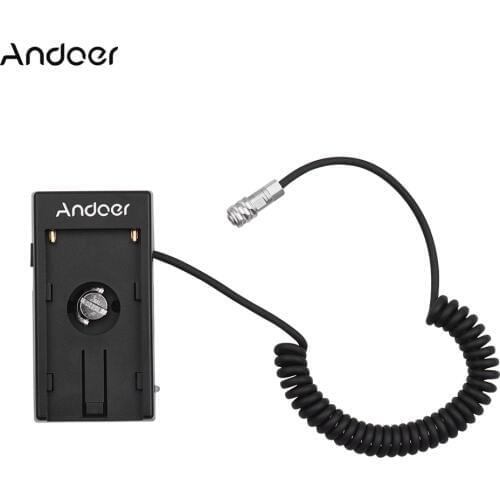Andoer Blackmagic Cinema Camera BMPCC 4K Power Supply Mount Plate Adapter with Spring Cable for Sony NP-F970 F750 F550 Battery
