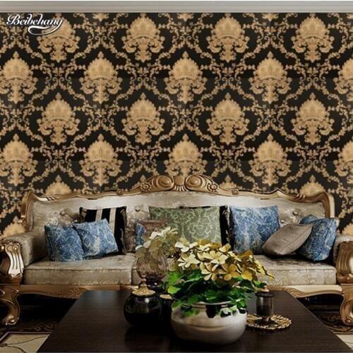 Beibehang and white classic home decoration TV background wallpaper vinyl method PVC wallpaper brocade roll living room peint