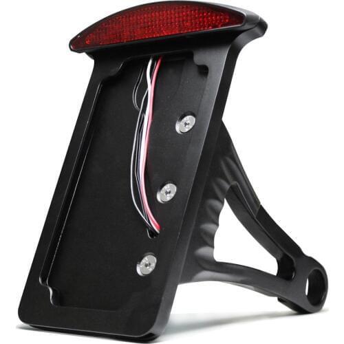 Black Motorcycle Fender Eliminator License Plate Bracket With LED Taillight Accessory For Harley Sportster Dyna 1 3/4 inch axle