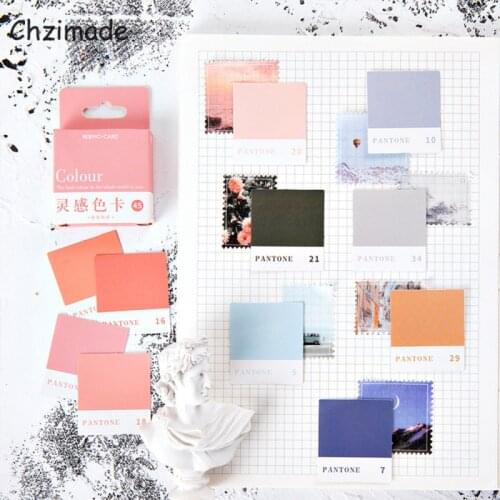 Chzimade 45Pcs/lot Inspiration Color Card Creative Scrapbooking Paper Sticker For Diary Notebook Hand Account Decorative Sticker