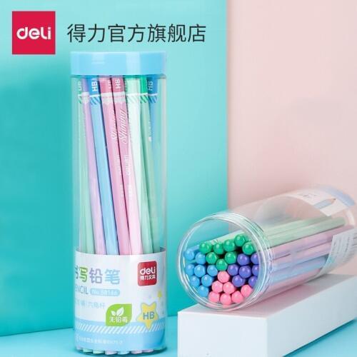 Deli 58166, color hexagon advanced graphite HB pencil, writing pen, log non-toxic pencil, student office stationery