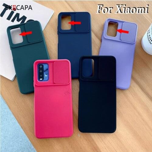 For Xiaomi POCO X3 NFC Pro M3 Mi 11 10T Lite 10X Slid Camera Lens Protection Phone Case For Redmi note 9 Shockproof Back Cover