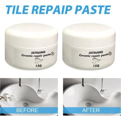 15/25g Effective Ceramic Repair Paste Repair White Tile Repair Agent Ceramic Paste Tile Strong Adhesive Home Floor Tiles Grout