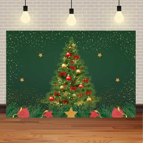 Seekpro Merry Christmas Winter Snow Watercolor Family Party wooden star Tree Customized Photo Backdrop Photography Background