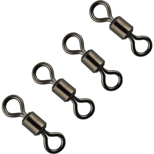 HiUmi 320pcs/box Size 2 4 6 8 10 Strong Fishing Rolling Swivels Fishing Tackle Accessories Line to Hook Connectors