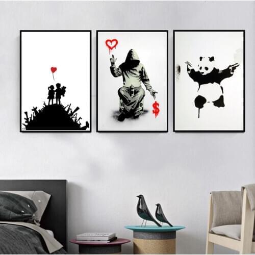 Graffiti Street Art Banksy Poster Canvas Painting Posters and Prints Abstract Wall Art Oil Pictures for Living Room Home Decor