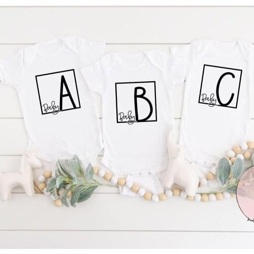 Quadruplet Baby Bodysuits Quadruplets Gift Idea Outfits Mom of Multiples Newborn Baby Jumpsuits Short Sleeve