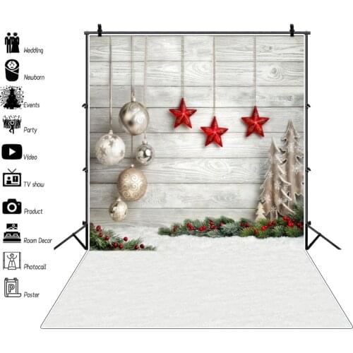 Spring Easter Christmas Decro Shiny Balls Stars Wooden Board Baby Shower Portrait Photo Backgrounds Photo Backdrops Photozone