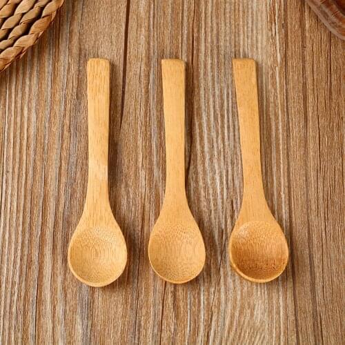 5Pcs Small Wooden Salt Spoon Solid Wood Condiments Spoon Handmade Honey Teaspoon Seasoning Sugar Coffee Tea Jam Mustard Ice Crea