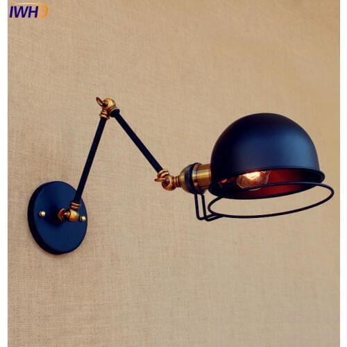 Adjsutable Swing Long Arm Wall Lamp Vintage Lampen Wandlampen Edison Loft Style Industrial Wall Sconce Light Appliques Pared