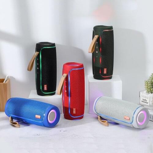 2021 New Portable Wireless Speaker Column Bass Colorful LED Lights Waterproof Outdoor USB Speakers Support AUX TF Subwoofer Loud