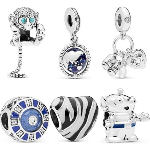 New Arrive monkey charms Bracelet Beads Pendant 925 Beads Sterling Silver Charms Fit Bracelet necklace